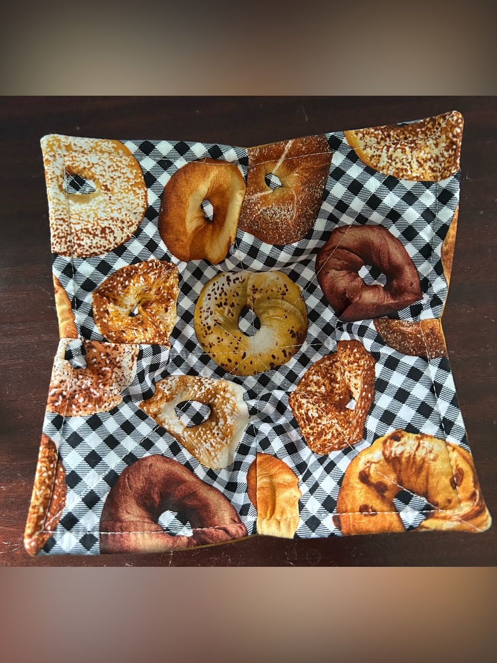 Bagel Fabric Microwave Bowl Cozy